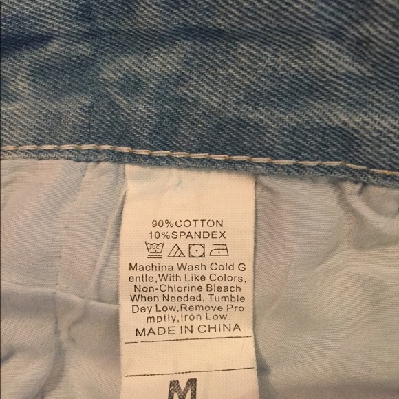 High waist jeans bleached distressed frayed hem - Picture 6 of 11